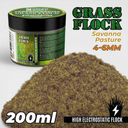 Static Grass Flock 4-6mm - SAVANNA PASTURE- 200 ml