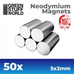 Imanes Neodimio 5x2mm - 50 unidades  N52 