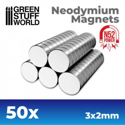 Imanes Neodimio 3x2mm - 50 unidades  N52 