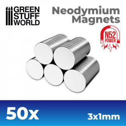 Imanes Neodimio 3x1mm - 50 unidades  N52 